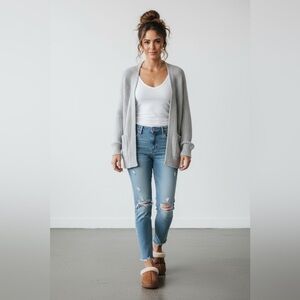 Lucky Brand Distressed Raw Hem Ava Mid Rise Skinny Jeans